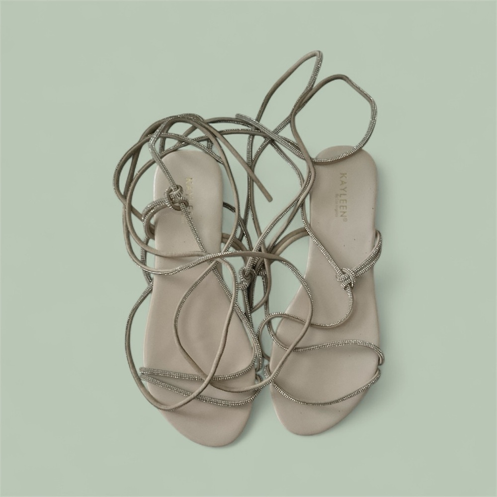 Women's Strappy Espadrille Sandals - Silver